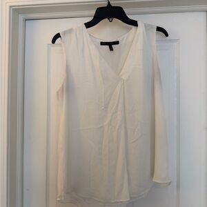 White House Black Market Cream Sleeveless Blouse